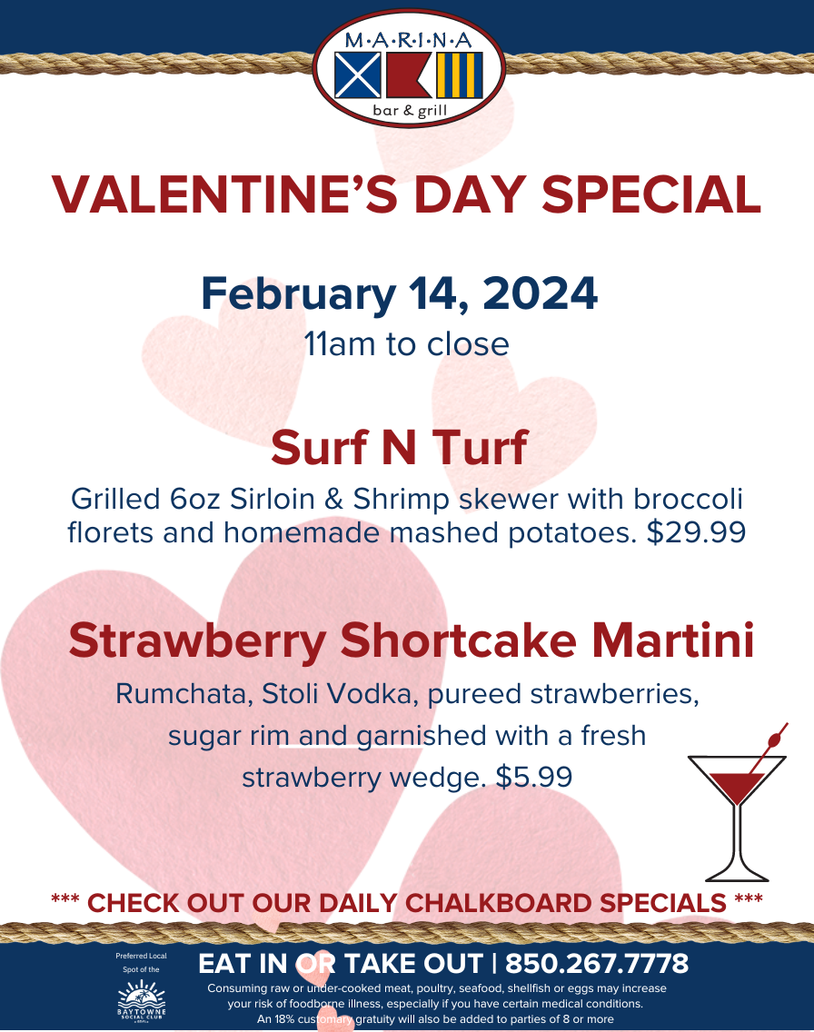 Valentine's Day at Marina Bar & Grill Sandestin Golf and Beach Resort